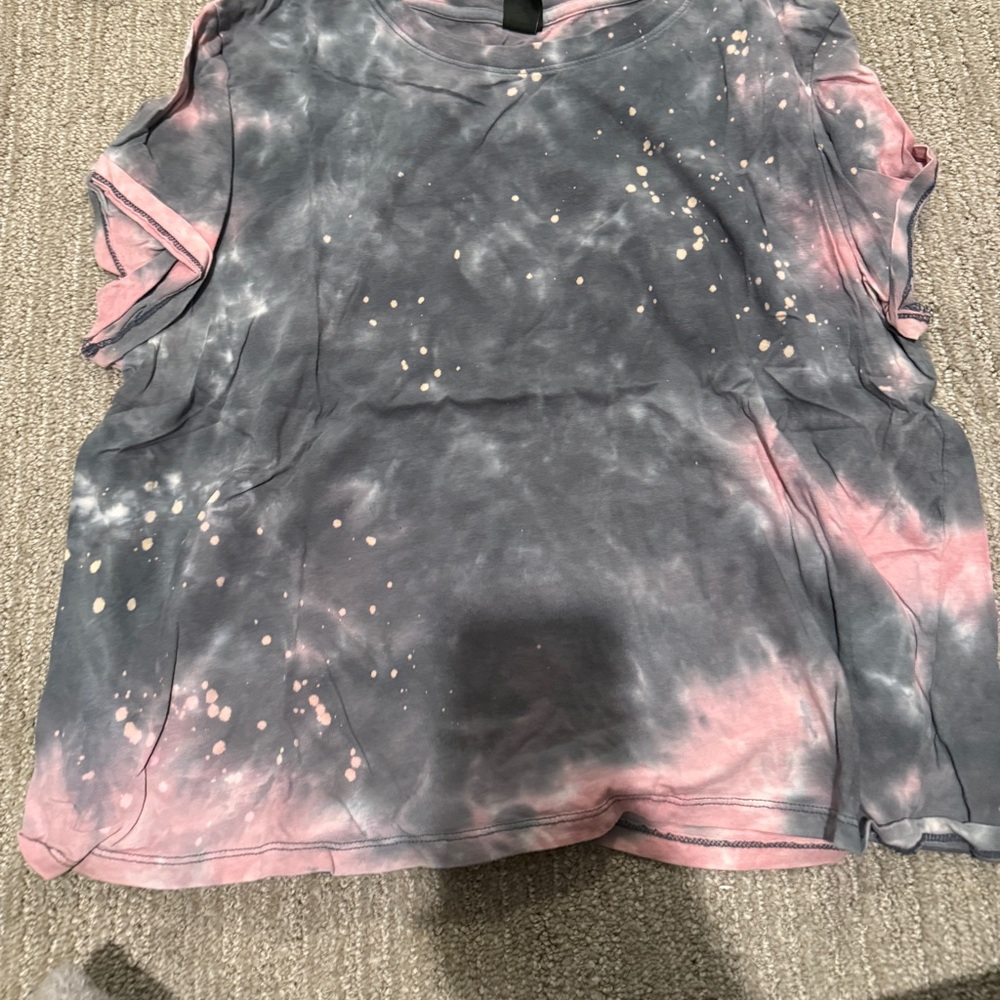 Wild Fable Pink and Gray Tie-Dye Muscle Tee